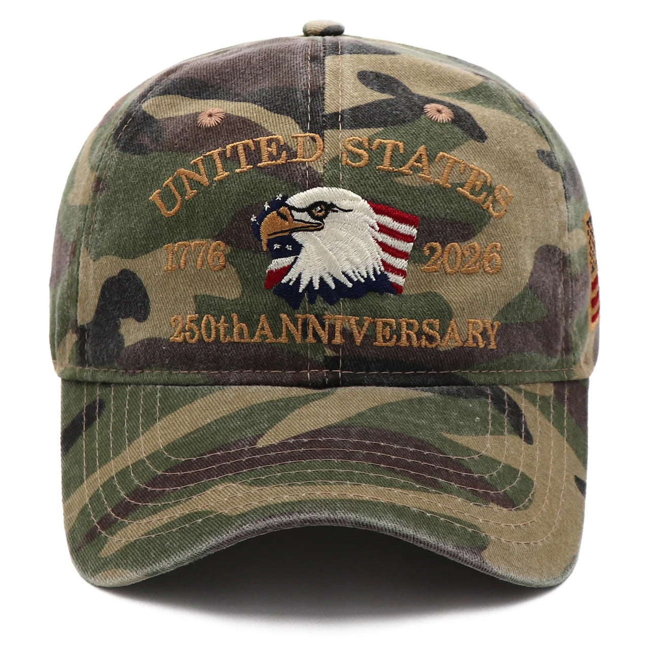 USA 250th Anniversary Eagle Embroidered Cap (1776–2026) – Camo