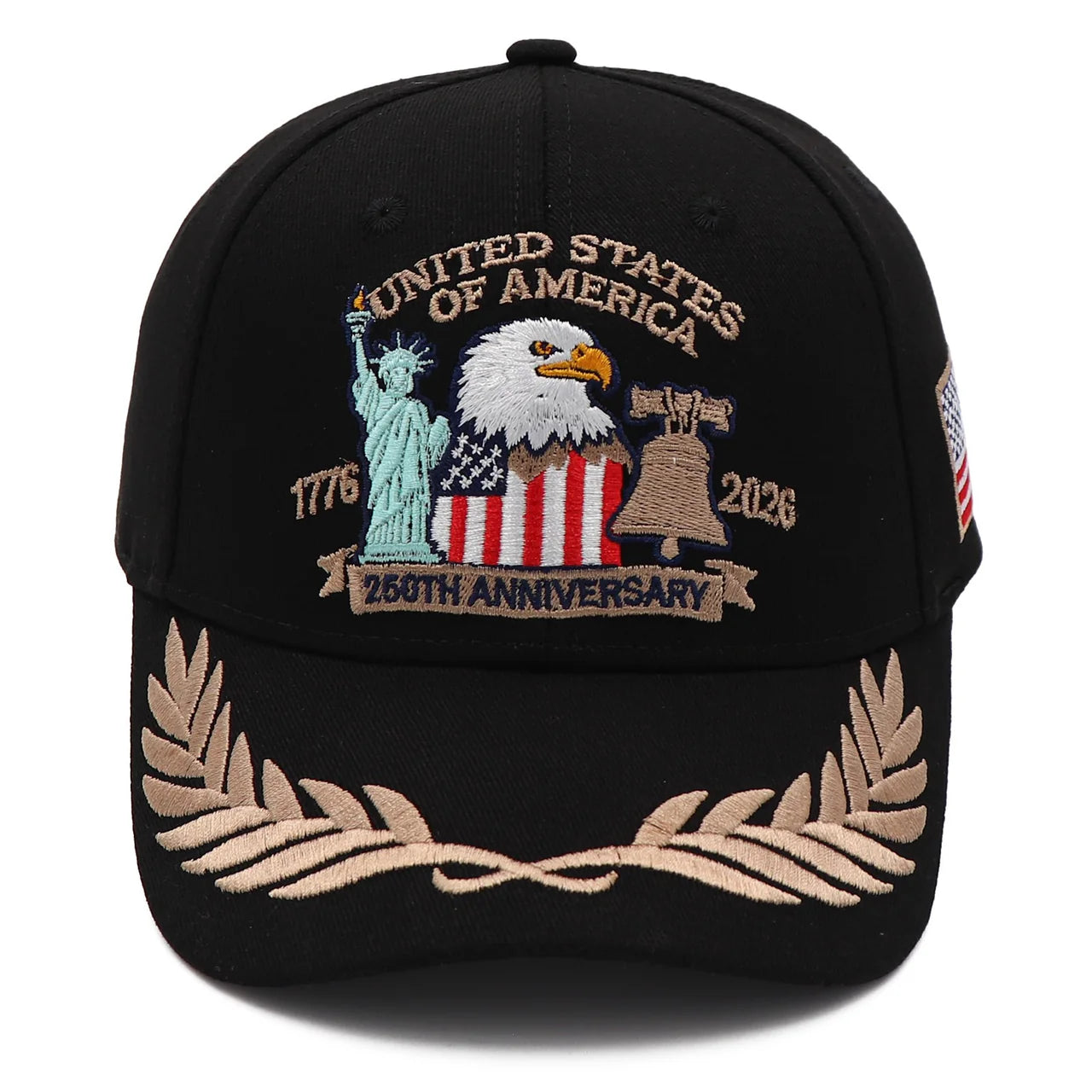 (Exclusive) United States of America 250th Anniversary Embroidered Cap — Patriotic Hat (1776–2026)