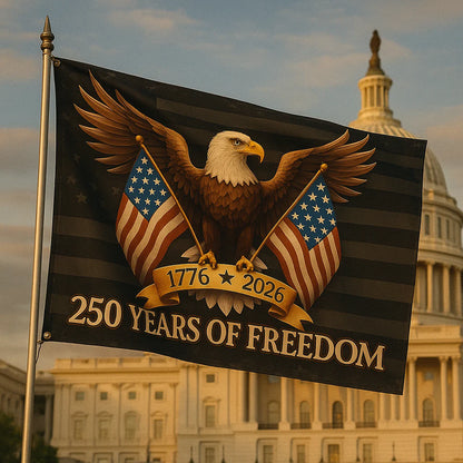 250 Years of Freedom – 3x5 ft American Eagle Patriotic Flag (1776-2026) 250th Anniversary