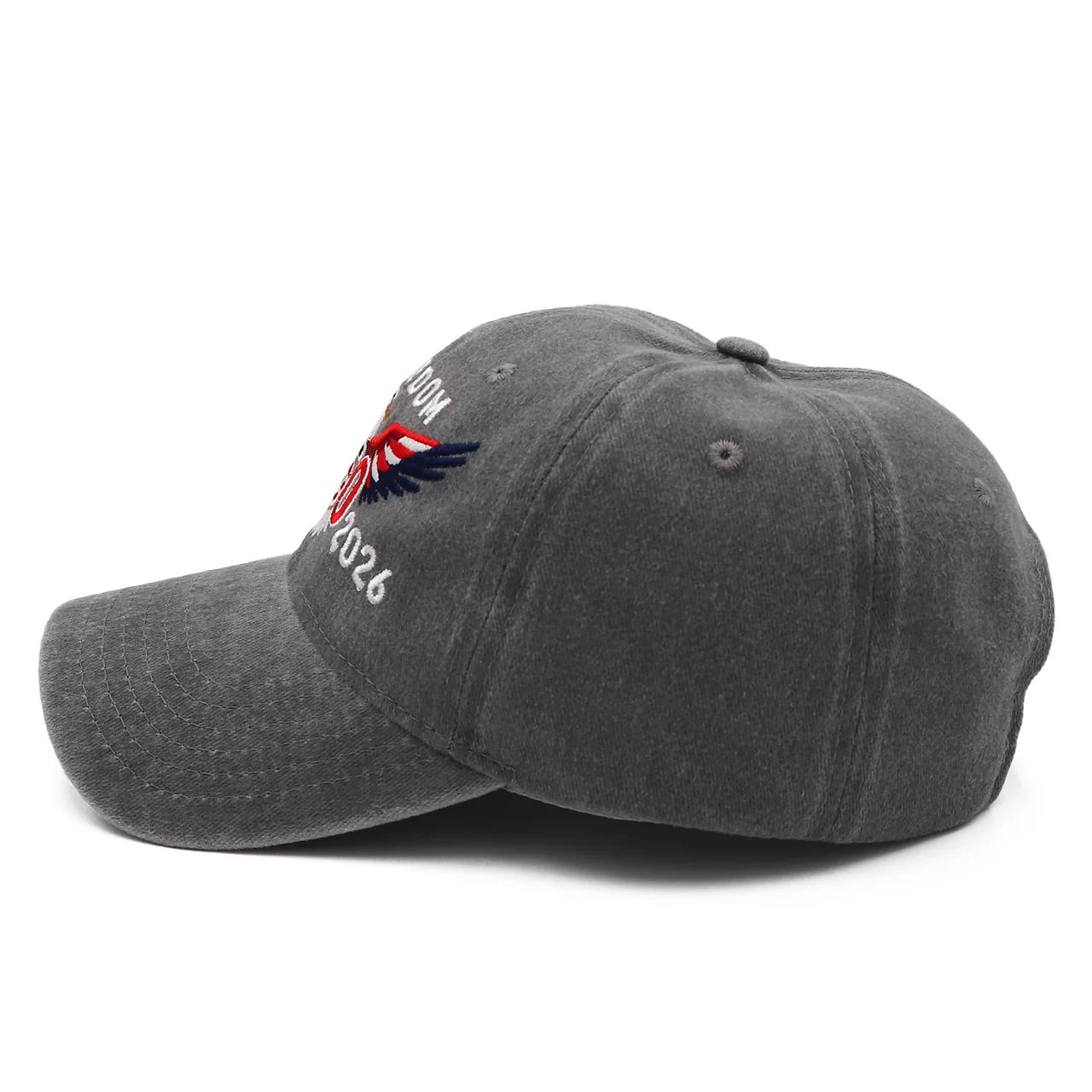 Freedom 250th Hat – 1776-2026 Eagle Embroidered Adjustable Gray Baseball Cap