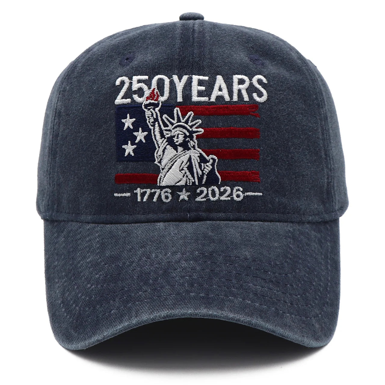 250 Years of Freedom Hat  1776 - 2026 Patriotic Vintage Baseball Cap with Statue of Liberty Embroidery - Great for Dads and Grads